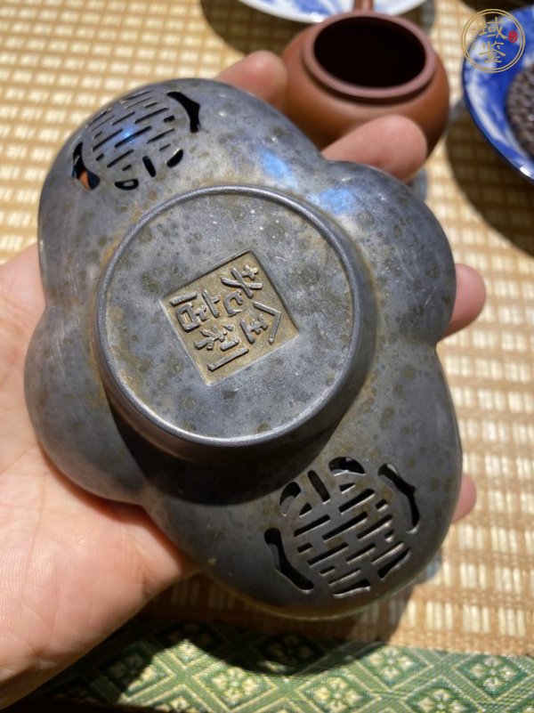 古玩雜項茶托真品鑒賞圖