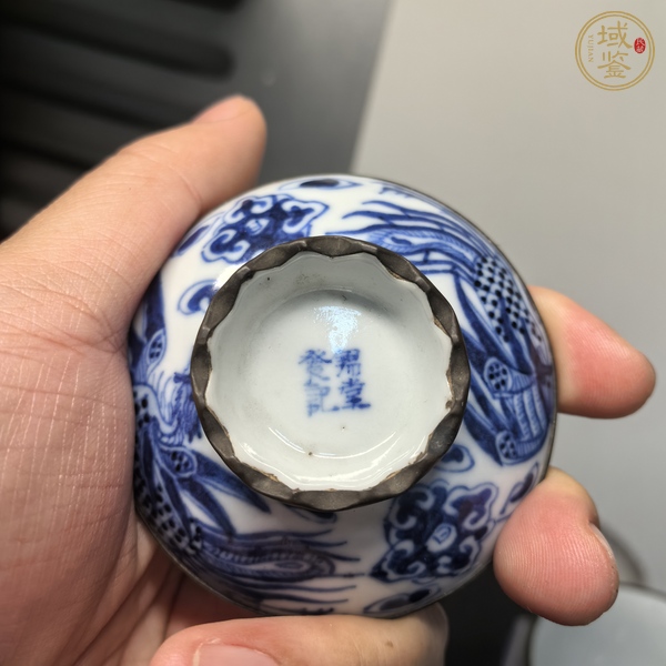 古玩陶瓷青花鳳求凰紋蓋碗真品鑒賞圖