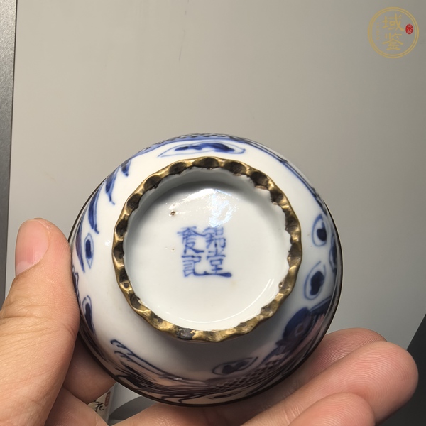 古玩陶瓷青花鳳求凰紋蓋碗真品鑒賞圖