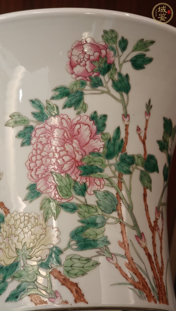 古玩陶瓷花鳥紋粉彩花盆真品鑒賞圖