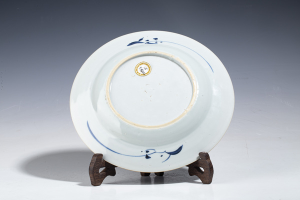 古玩陶瓷清康熙·青花花卉紋折沿盤拍賣,當前價格1680元