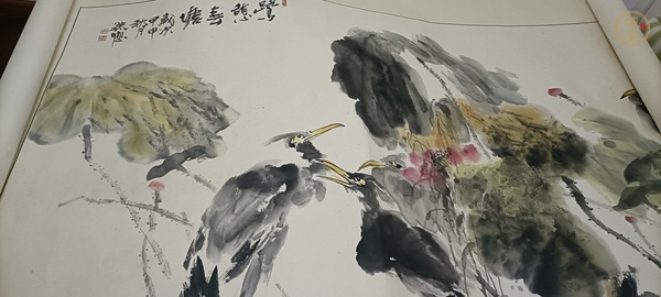 古玩字畫毓聰款寫意花鳥(niǎo)真品鑒賞圖