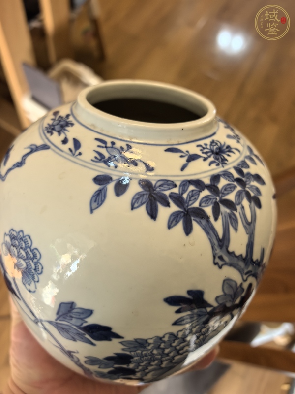 古玩陶瓷花鳥紋青花罐真品鑒賞圖