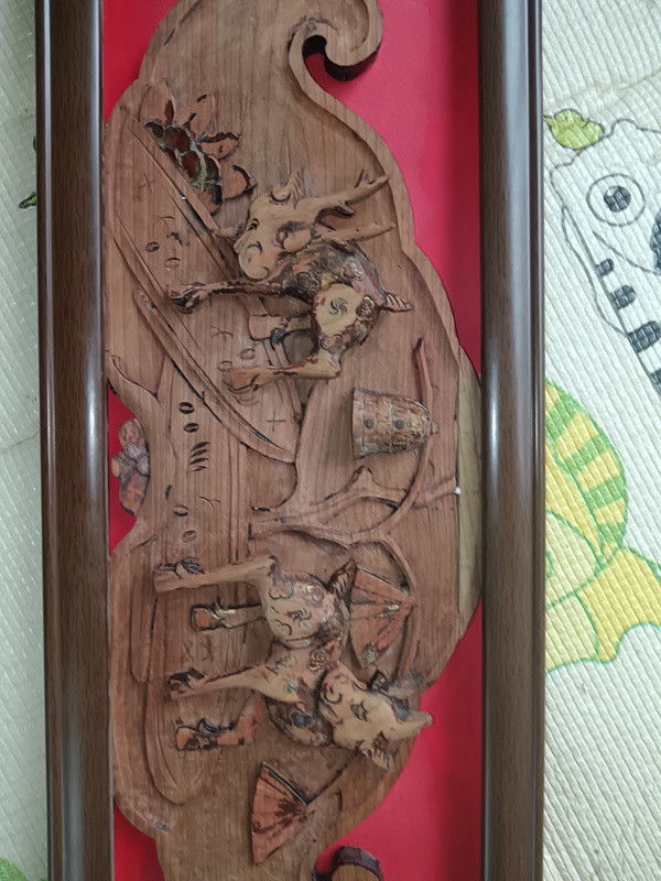 古玩雜項木雕花板拍賣，當前價格100元