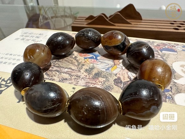 古玩玉器纏絲瑪瑙珠真品鑒賞圖