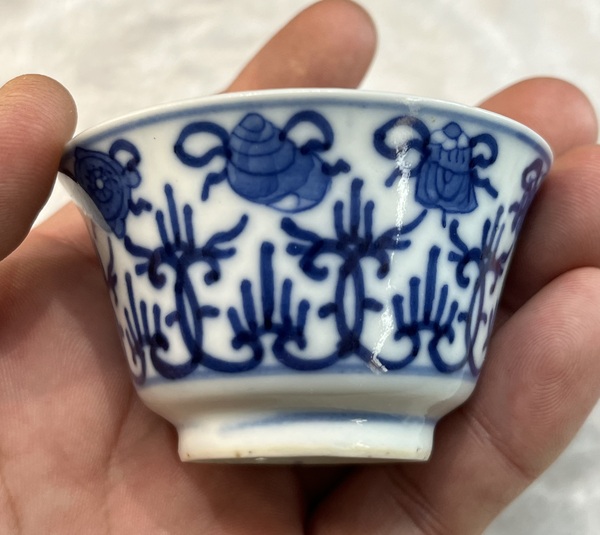 古玩陶瓷青花花卉紋杯拍賣,當前價格7500元