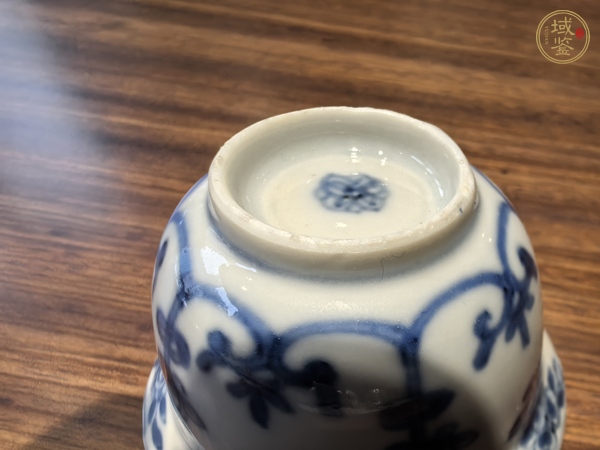 古玩陶瓷青花纏枝花卉生動(dòng)紋花口杯，疑似復(fù)窯真品鑒賞圖