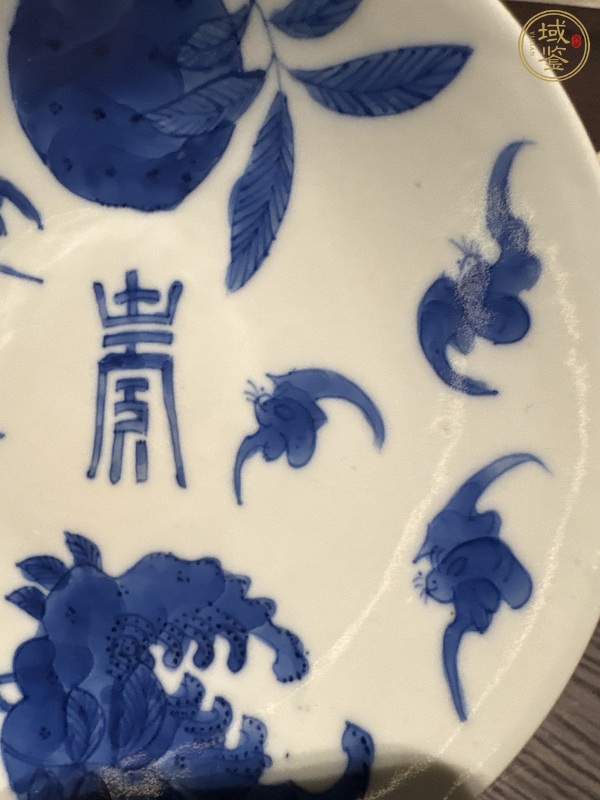 古玩陶瓷青花三多紋盤真品鑒賞圖