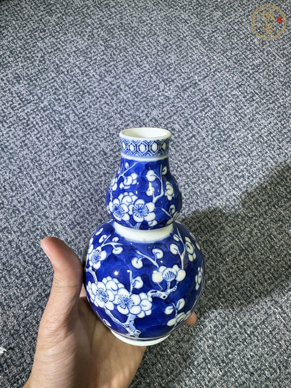 古玩陶瓷梅紋青花葫蘆瓶真品鑒賞圖