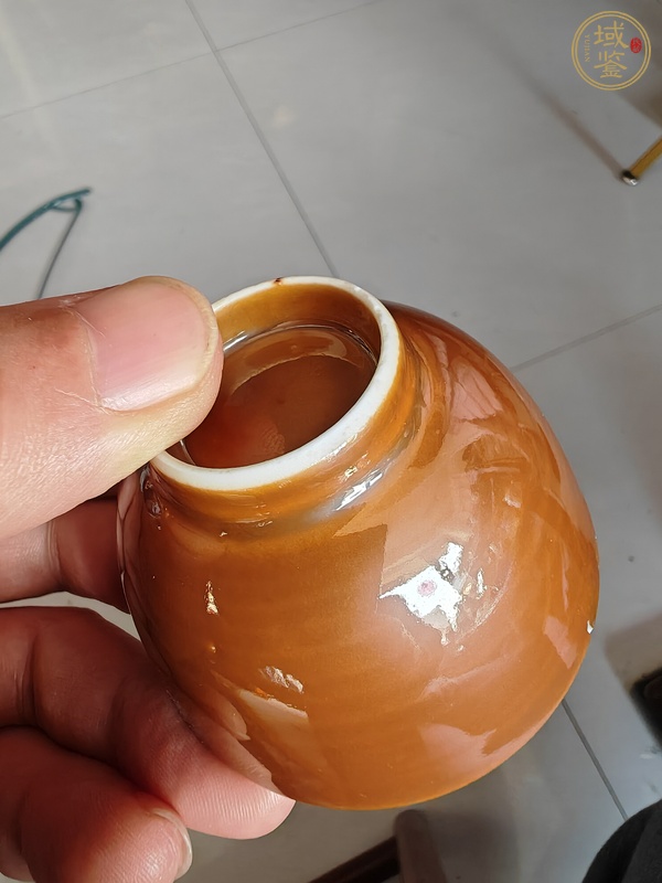 古玩陶瓷紫金釉茶杯真品鑒賞圖