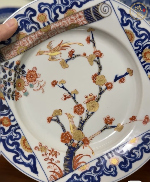 古玩陶瓷花鳥紋盤真品鑒賞圖