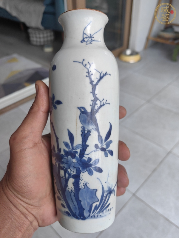 古玩陶瓷青花花鳥紋筒瓶真品鑒賞圖