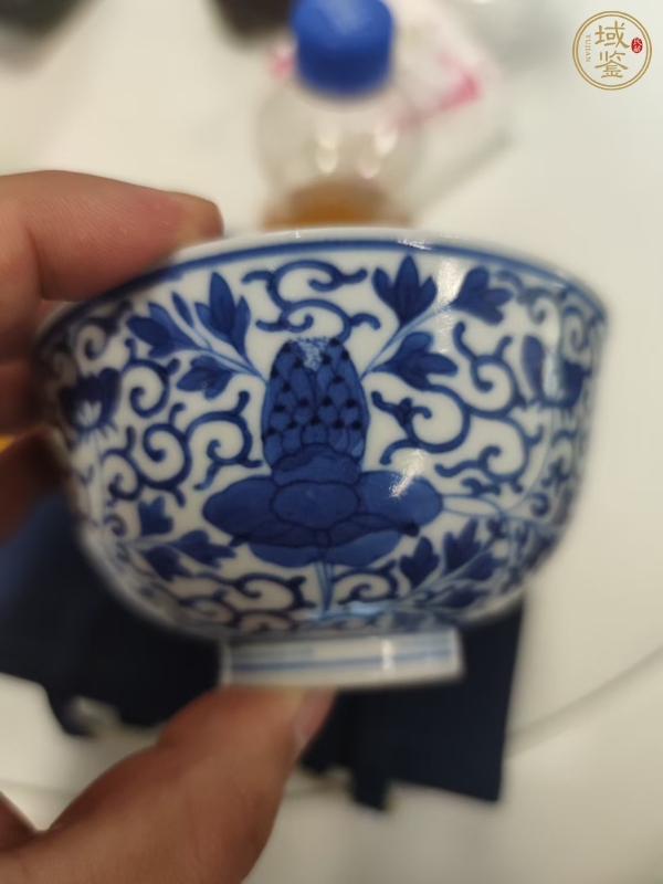 古玩陶瓷青花纏枝花卉紋蓮子杯真品鑒賞圖