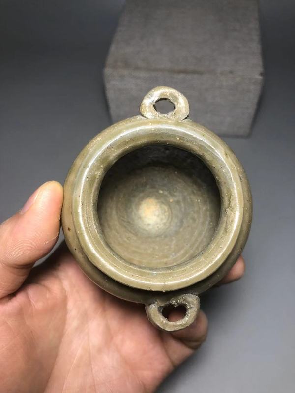 古玩陶瓷唐,越窯青釉雙系罐拍賣,當前價格1200元