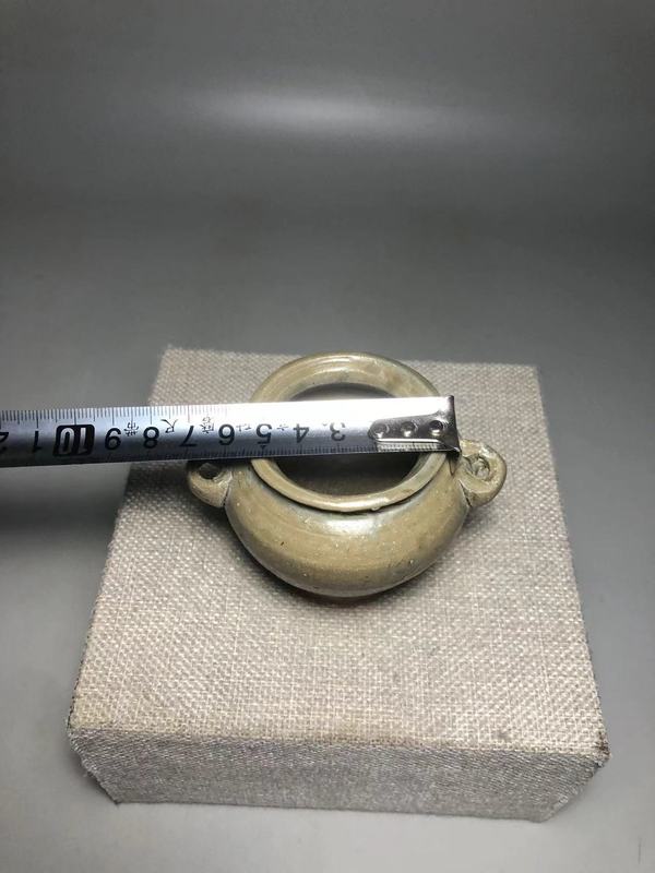古玩陶瓷唐,越窯青釉雙系罐拍賣,當前價格1200元