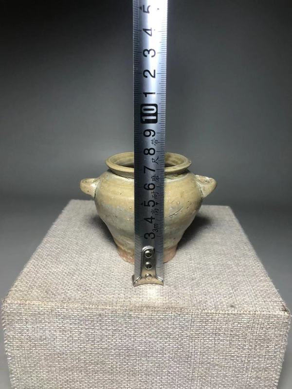 古玩陶瓷唐,越窯青釉雙系罐拍賣,當前價格1200元