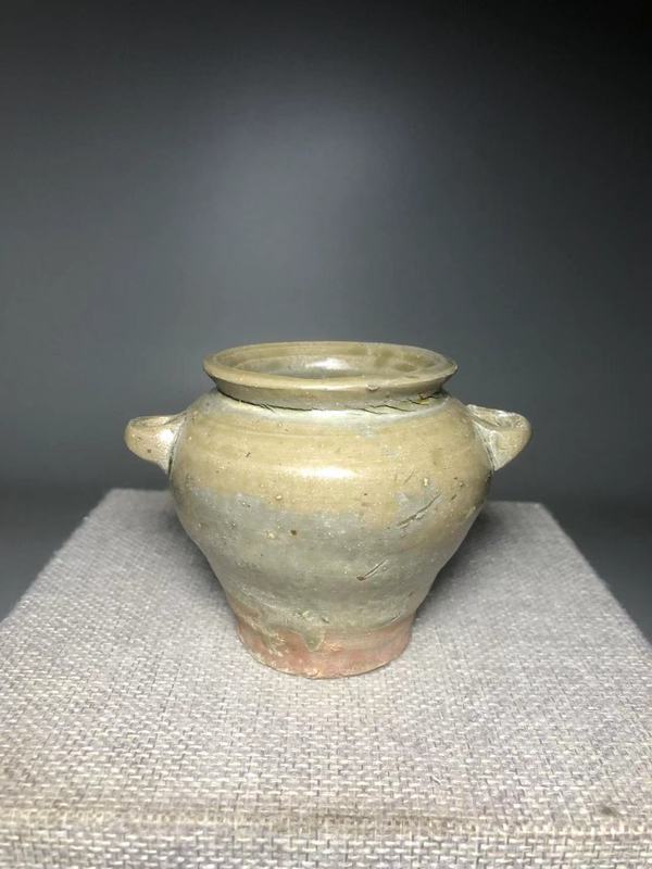 古玩陶瓷唐，越窯青釉雙系罐拍賣，當前價格1200元