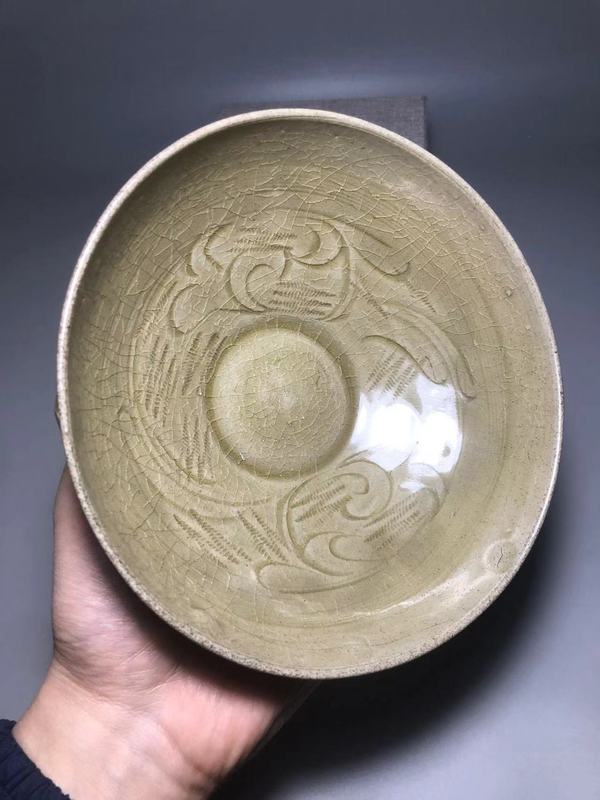 古玩陶瓷宋，珠光青瓷刻花碗拍賣，當前價格2000元