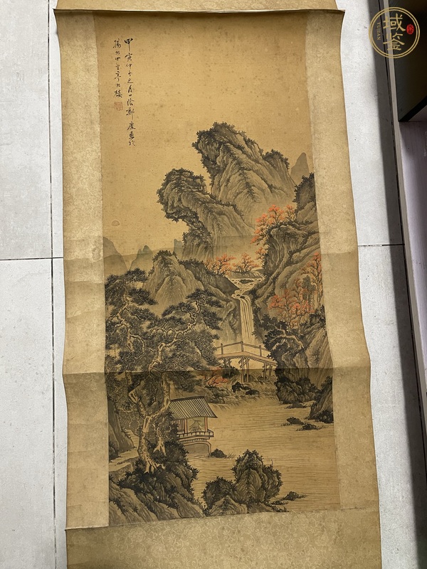 古玩字畫鄭慶款山水作品真品鑒賞圖