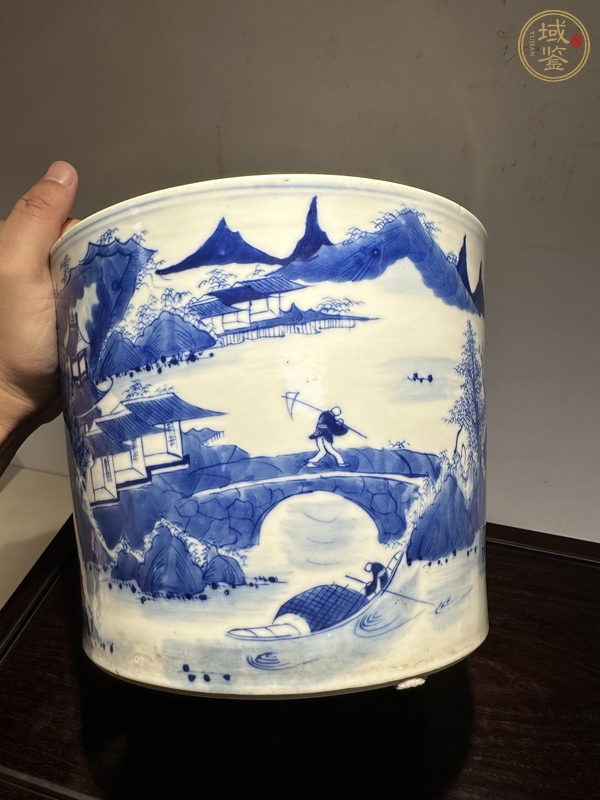 古玩青花筆海真品鑒賞圖