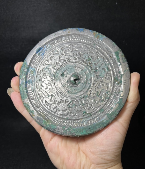 古玩銅器唐·蟠龍鳳紋鏡拍賣，當前價格7777元