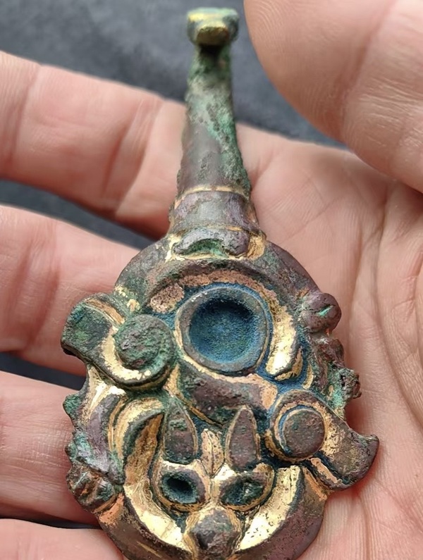 古玩銅器漢·鎏金狐面鉤拍賣，當前價格4500元
