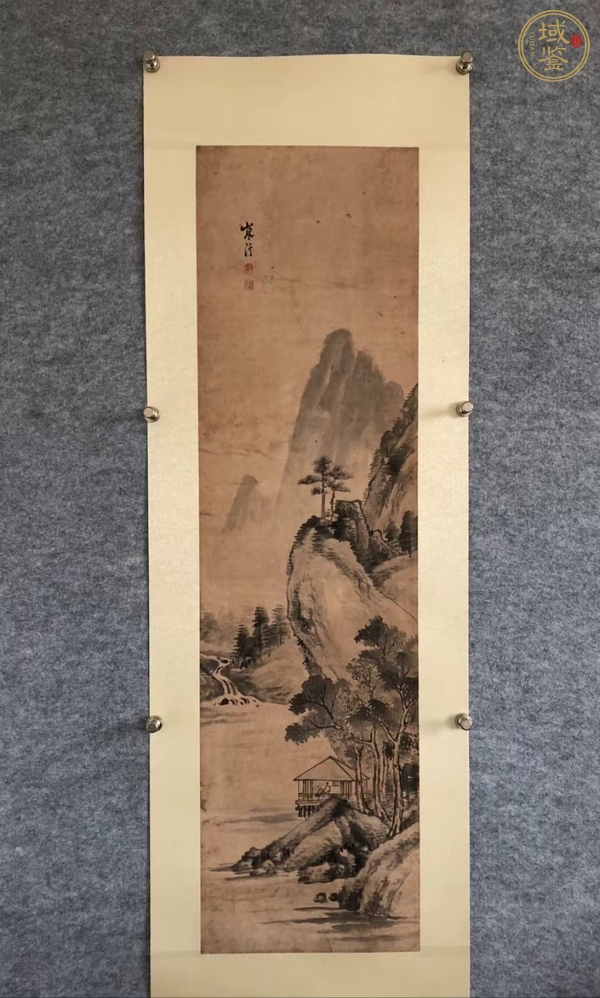 古玩字畫嵐溪山水真品鑒賞圖