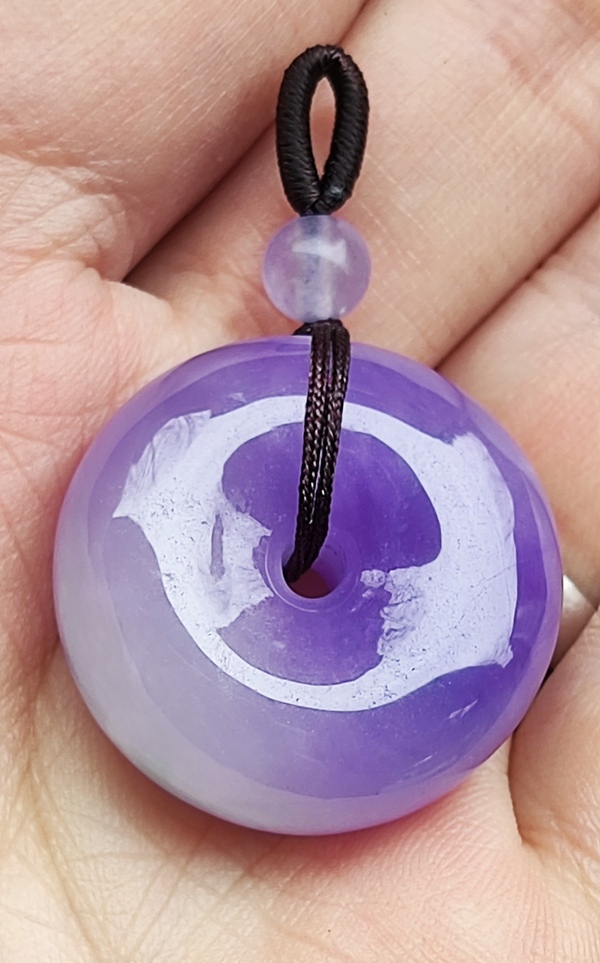 古玩玉器天然翡翠雕刻平安扣題材掛件拍賣,當前價格998元