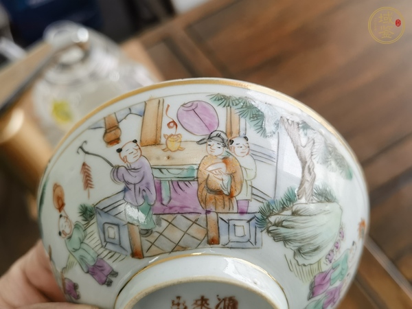 古玩陶瓷民國 粉彩百子龍舟碗真品鑒賞圖