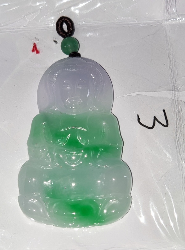 古玩玉器天然翡翠觀音題材掛件拍賣，當(dāng)前價格1168元