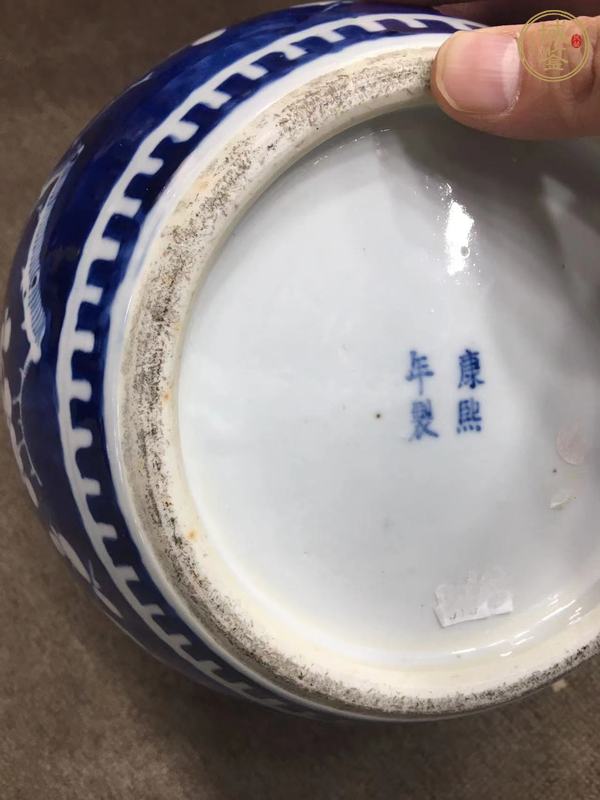 古玩陶瓷青花留白冰梅紋罐真品鑒賞圖