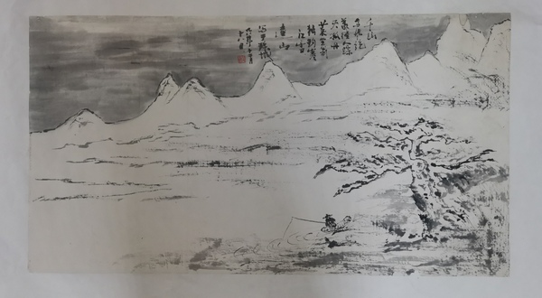 古玩字畫中美協(xié)理事中國(guó)國(guó)家畫院美術(shù)館館長(zhǎng)何加林詩(shī)意雪景圖拍賣，當(dāng)前價(jià)格3000元