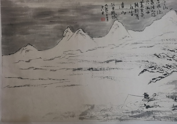 古玩字畫(huà)中美協(xié)理事中國(guó)國(guó)家畫(huà)院美術(shù)館館長(zhǎng)何加林詩(shī)意雪景圖拍賣(mài)，當(dāng)前價(jià)格3000元