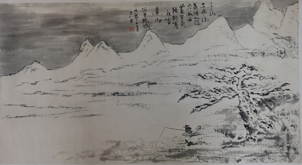 古玩字畫中美協(xié)理事中國(guó)國(guó)家畫院美術(shù)館館長(zhǎng)何加林詩(shī)意雪景圖拍賣，當(dāng)前價(jià)格3000元