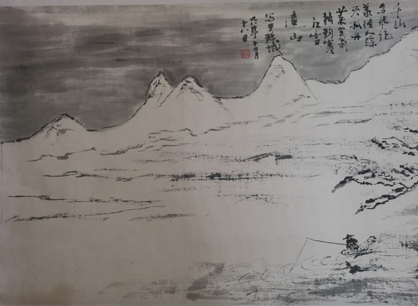 古玩字畫中美協(xié)理事中國(guó)國(guó)家畫院美術(shù)館館長(zhǎng)何加林詩(shī)意雪景圖拍賣，當(dāng)前價(jià)格3000元