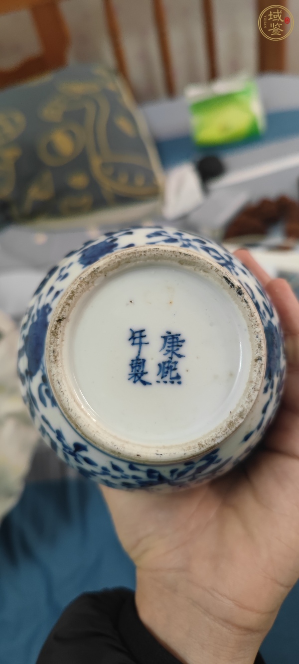 古玩陶瓷花鳥紋青花天球瓶真品鑒賞圖