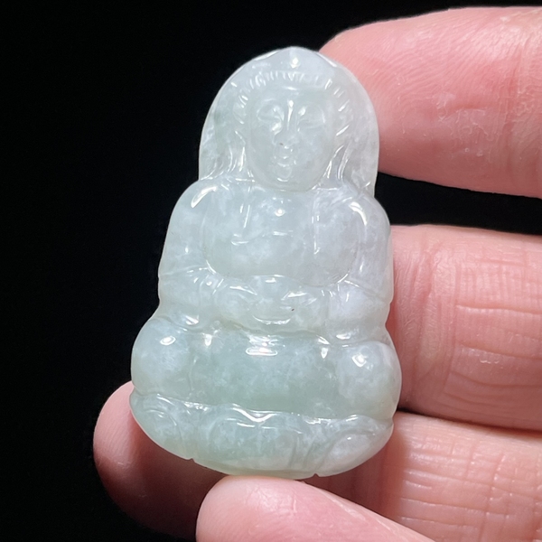 古玩玉器精品翡翠觀音掛件拍賣,當前價格998元