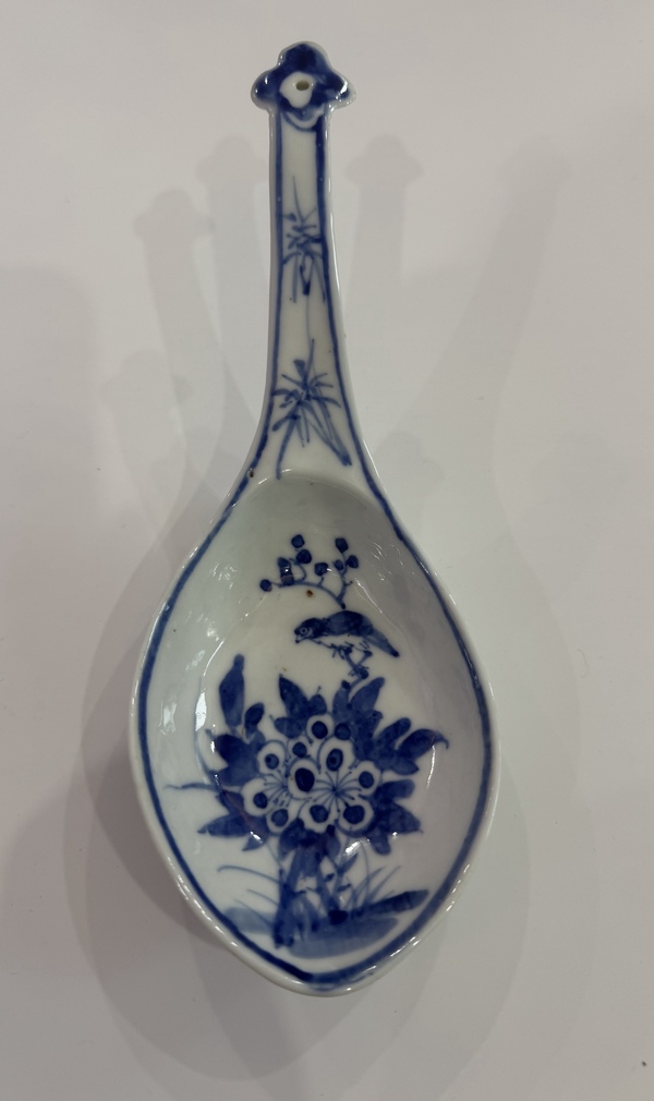 古玩陶瓷青花花鳥紋調羹拍賣,當前價格688元