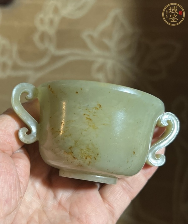 古玩玉器和田玉耳杯真品鑒賞圖