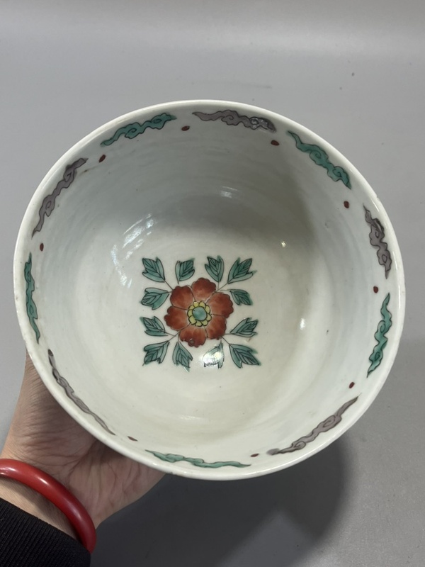 古玩陶瓷五彩花卉紋茶碗拍賣,當(dāng)前價格2999元