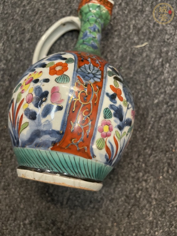 古玩陶瓷青花加彩壺真品鑒賞圖