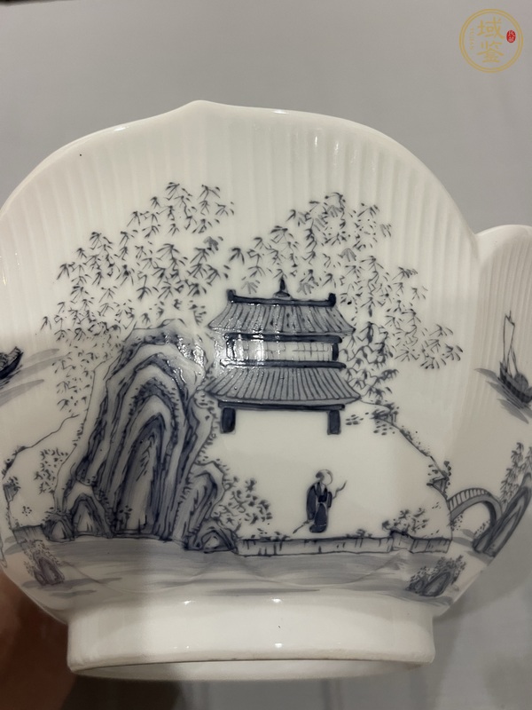 古玩陶瓷墨彩花口供碗真品鑒賞圖