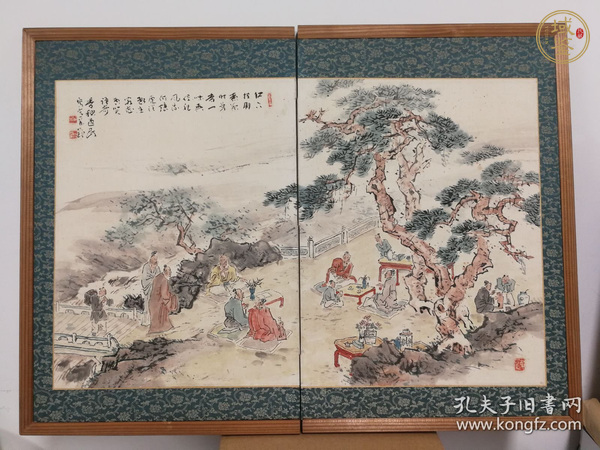 古玩屏風畫真品鑒賞圖