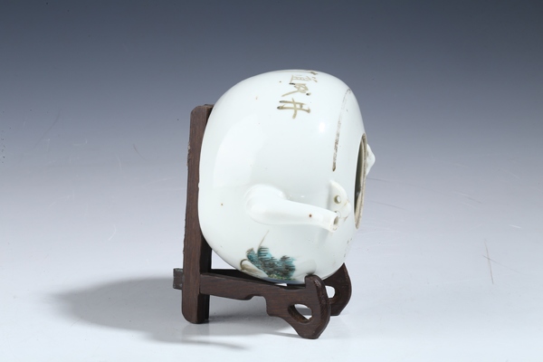 古玩陶瓷民國·粉彩高士人物詩文茶壺拍賣,當前價格945元