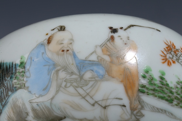 古玩陶瓷民國·粉彩高士人物詩文茶壺拍賣,當前價格945元