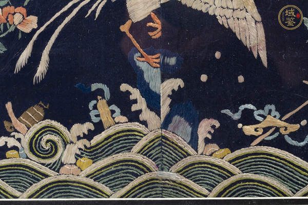 古玩雜項(xiàng)清中·彩繡九品文官練雀補(bǔ)子真品鑒賞圖