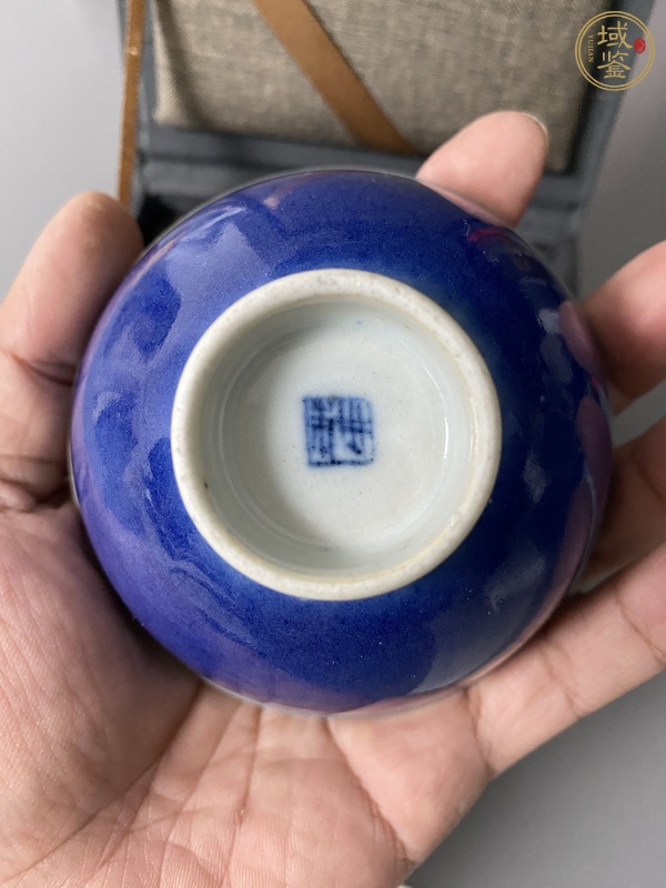 古玩陶瓷霽藍(lán)釉茶圓真品鑒賞圖