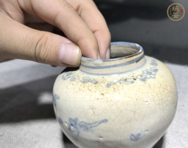 古玩陶瓷花卉紋青花罐真品鑒賞圖