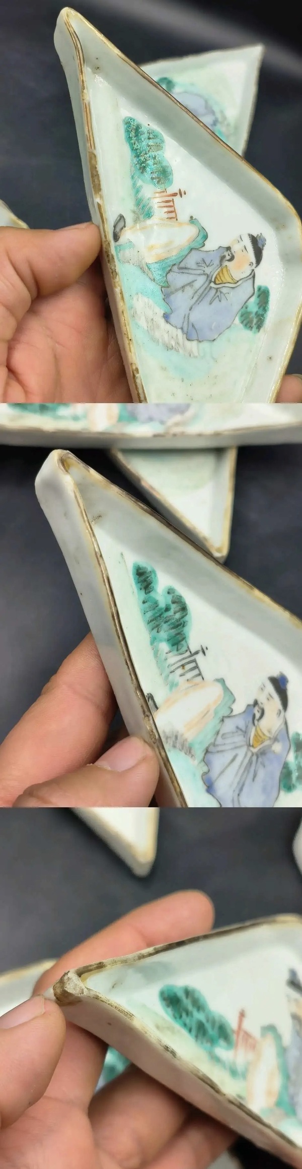 古玩陶瓷淺絳彩人物紋攢盤拍賣,當前價格1588元