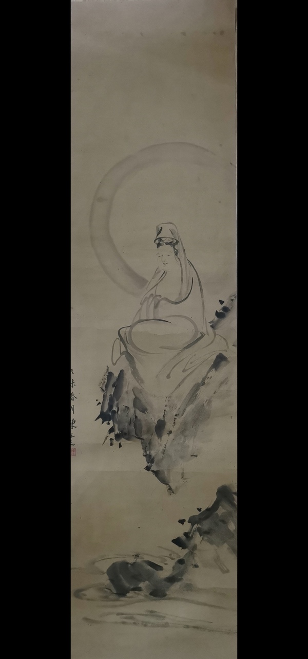 古玩轉(zhuǎn)賣中國(guó)近代四大家之一著名篆刻大師陳巨來寫意觀音像拍賣，當(dāng)前價(jià)格6888元